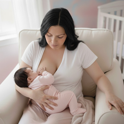 Bebê fica horas no peito mamando